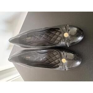 Cole Haan Tali Wedge Closed Toe Black Patent Leather Wedge Women's Size 9